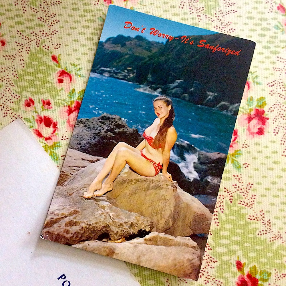Vintage Pin-Up Girl Post Card